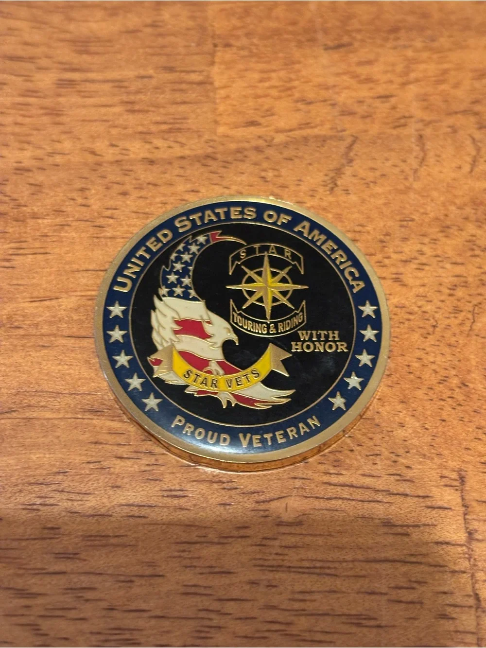 STAR Touring And Riding Chapter 118 USA Proud Veteran Star Vets MEDALION Coin
